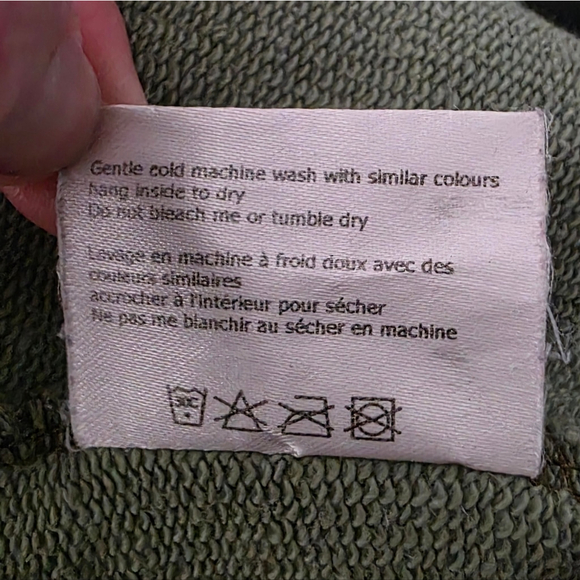 Sunshine Park Olive Green Star Sweatshirt Medium Side Zip Pullover Casual Street - Picture 10 of 11